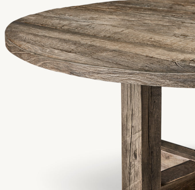 Reclaimed Rustic Oak Round Dining Table