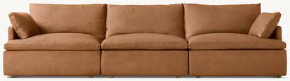 Cloud Modular Track Arm Leather 3-Piece Sofa