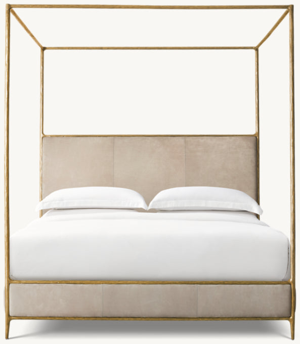 Thaddeus Leather Canopy Bed
