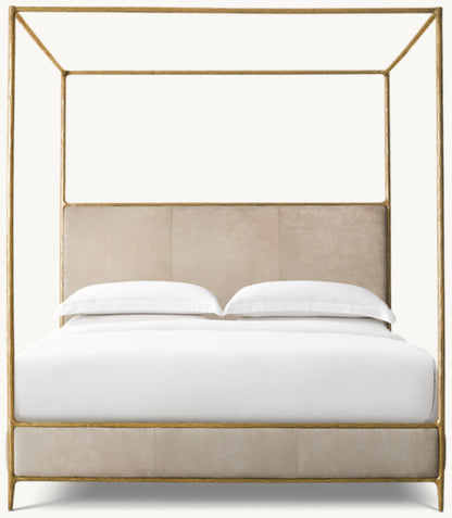 Thaddeus Leather Canopy Bed
