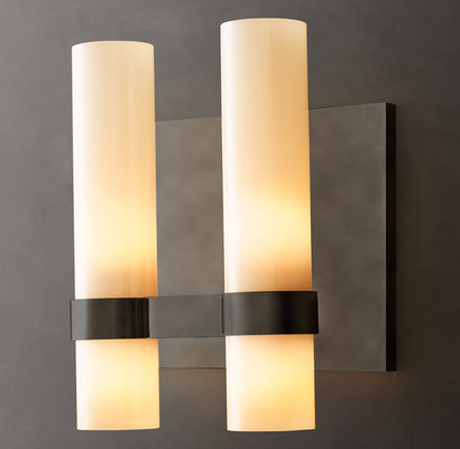 Ravelle Milk Glass Double Sconce