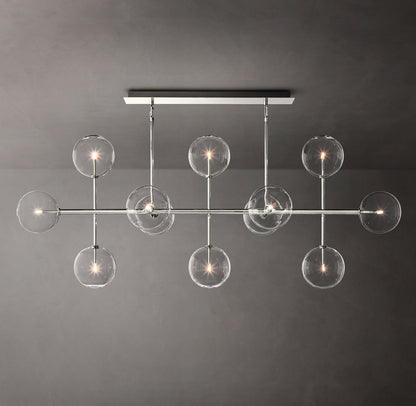 Glass Globe Mobile Linear Chandelier