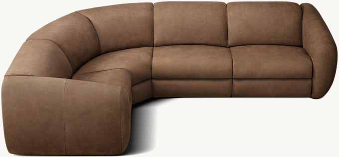 Monceau Recliner Modular Leather 4-Piece L-Sectional