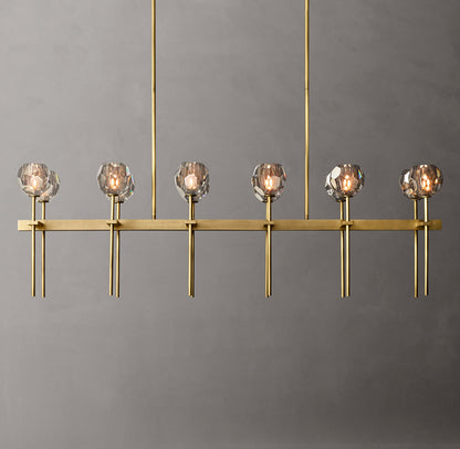 Boule De Cristal Smoke Glass Double Linear Chandelier 60"