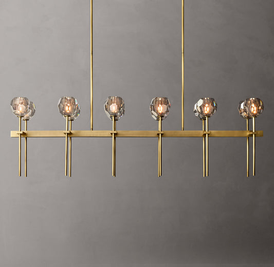 Boule De Cristal Smoke Glass Double Linear Chandelier 60"