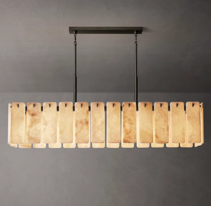 Calamette Onyx Rectangular Chandelier 74"