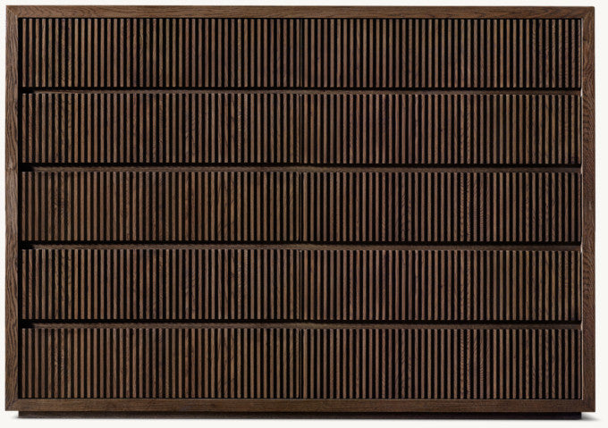 Reclaimed Oak Reeded 12-Drawer Dresser