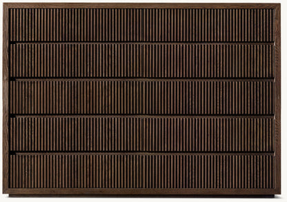 Reclaimed Oak Reeded 12-Drawer Dresser