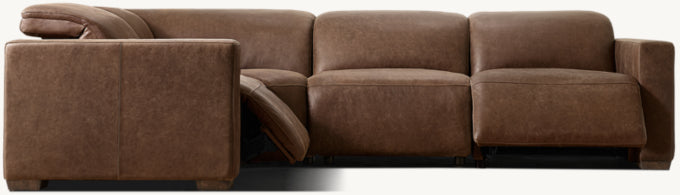 Lennon Recliner Modular Leather 4-Piece L-Sectional