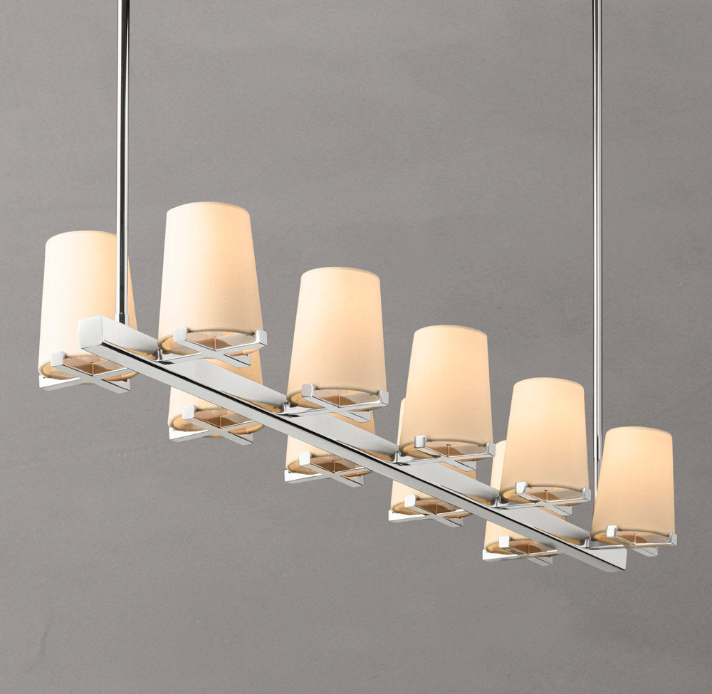 Pauillac Fabric Shade Linear Chandelier 49"