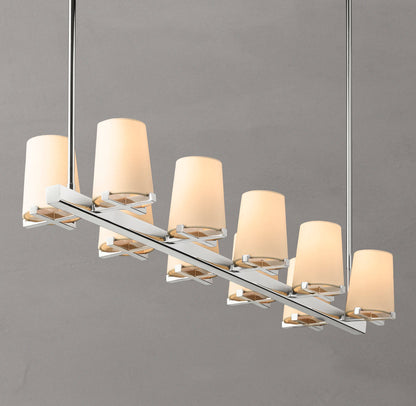 Pauillac Fabric Shade Linear Chandelier 49"