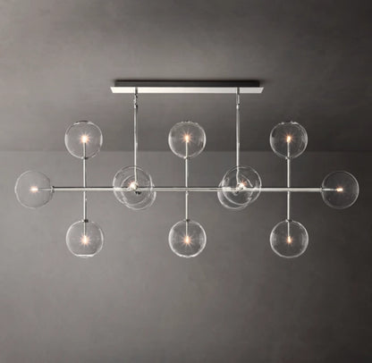 Glass Globe Mobile Linear Chandelier