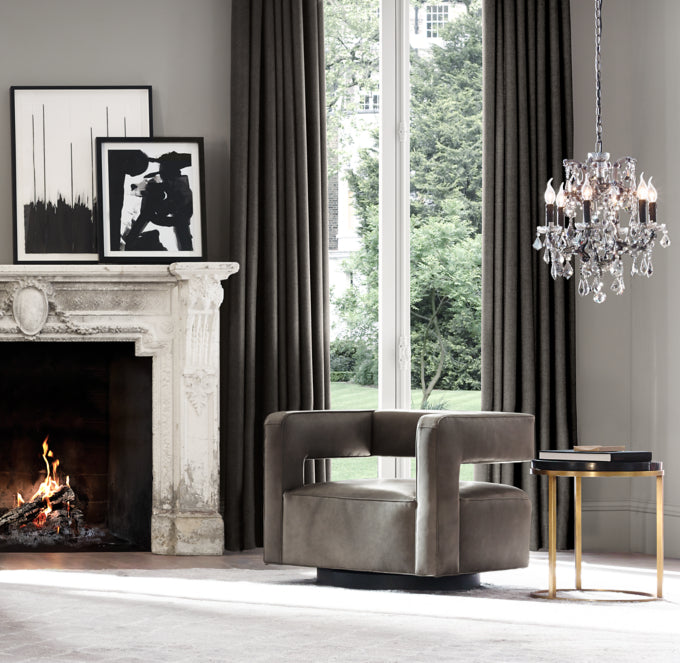 Drew Leather Swivel Chair