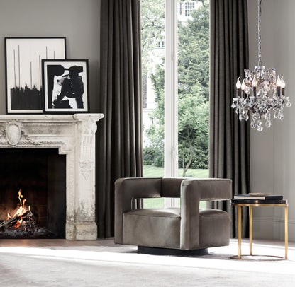 Drew Leather Swivel Chair