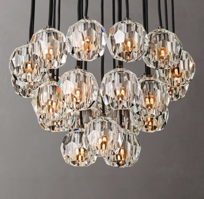 Boule De Cristal Clear Glass Round Cluster Chandelier 24"