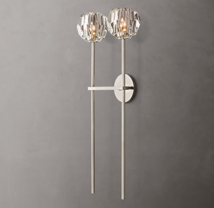 Boule De Cristal Clear Glass Grand Double Sconce