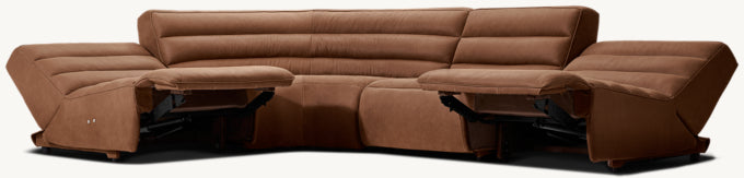 Chelsea Recliner Modular Leather 4-piece Armless L-Sectional