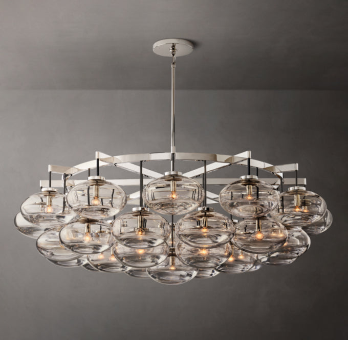 Cabrette Clear Glass Round Chandelier 60"