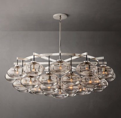 Cabrette Clear Glass Round Chandelier 60"