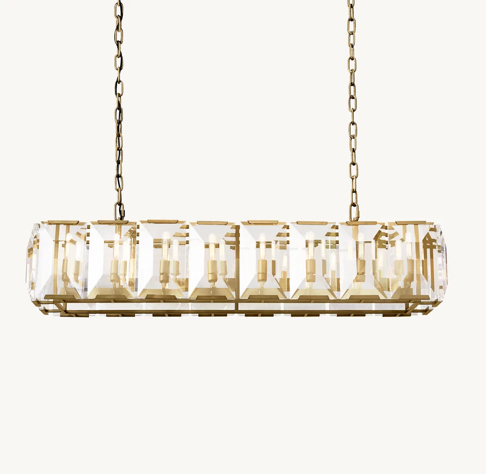 Harlow Crystal Rectangular Chandelier 54"