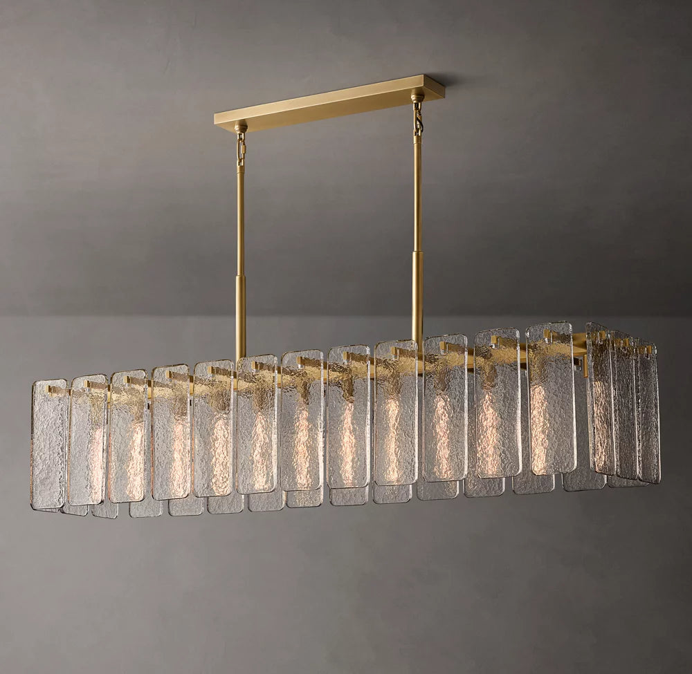 Calamette Glass Rectangular Chandelier 72"