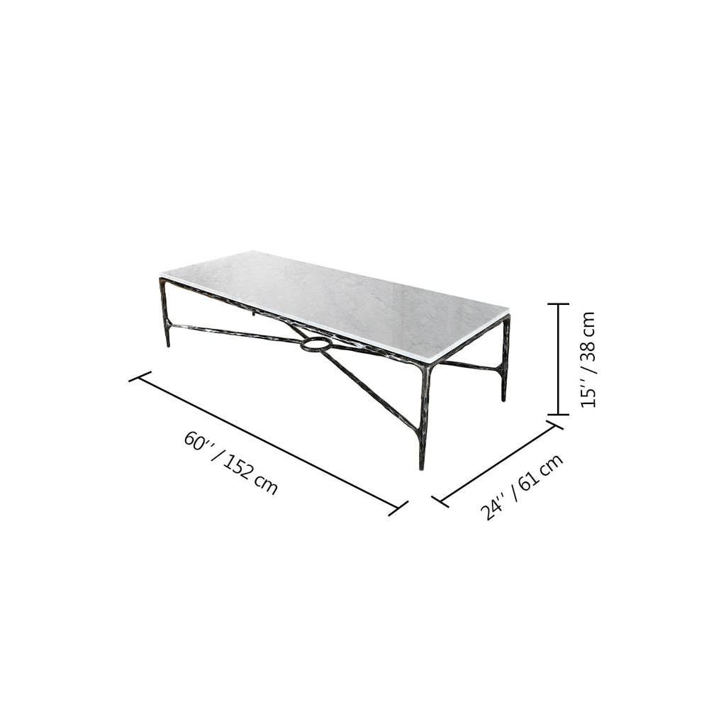 Thaddeus Rectangle Marble Coffee Table