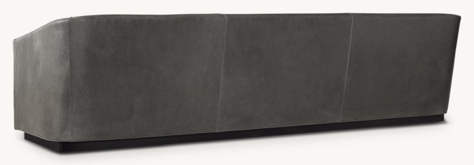 1950s Italian Leather Shelter Arm Sofa
