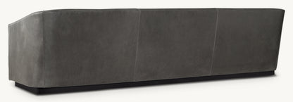 1950s Italian Leather Shelter Arm Sofa
