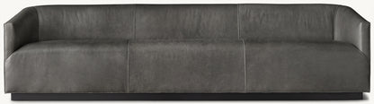 1950s Italian Leather Shelter Arm Sofa
