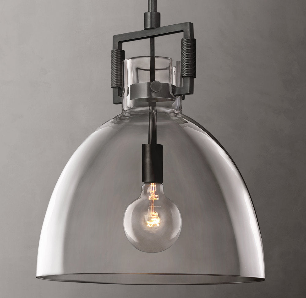 Machinist Glass Cloche Pendant