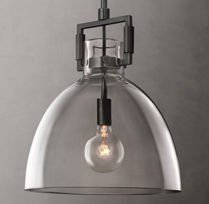 Machinist Glass Cloche Pendant