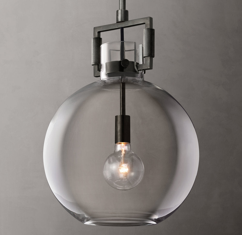 Machinist Glass Globe Pendant