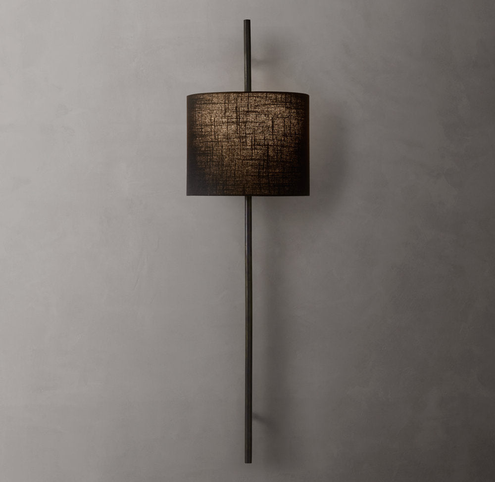 Vela Octagonal Bar Sconce - Round Shade