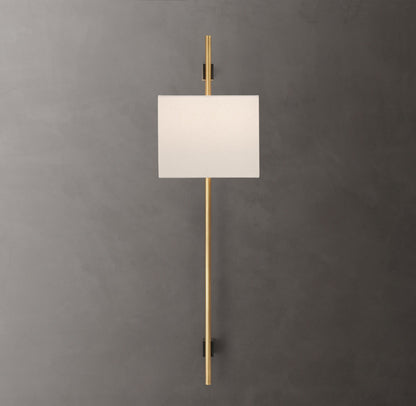 Vela Round Bar Sconce - Rectangular Shade