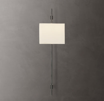 Vela Round Bar Sconce - Rectangular Shade