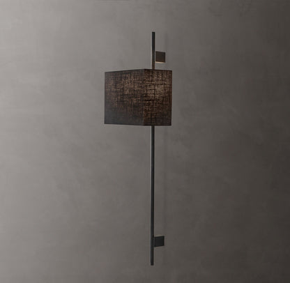 Vela Round Bar Sconce - Rectangular Shade