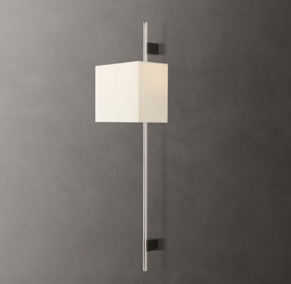 Vela Round Bar Sconce - Rectangular Shade