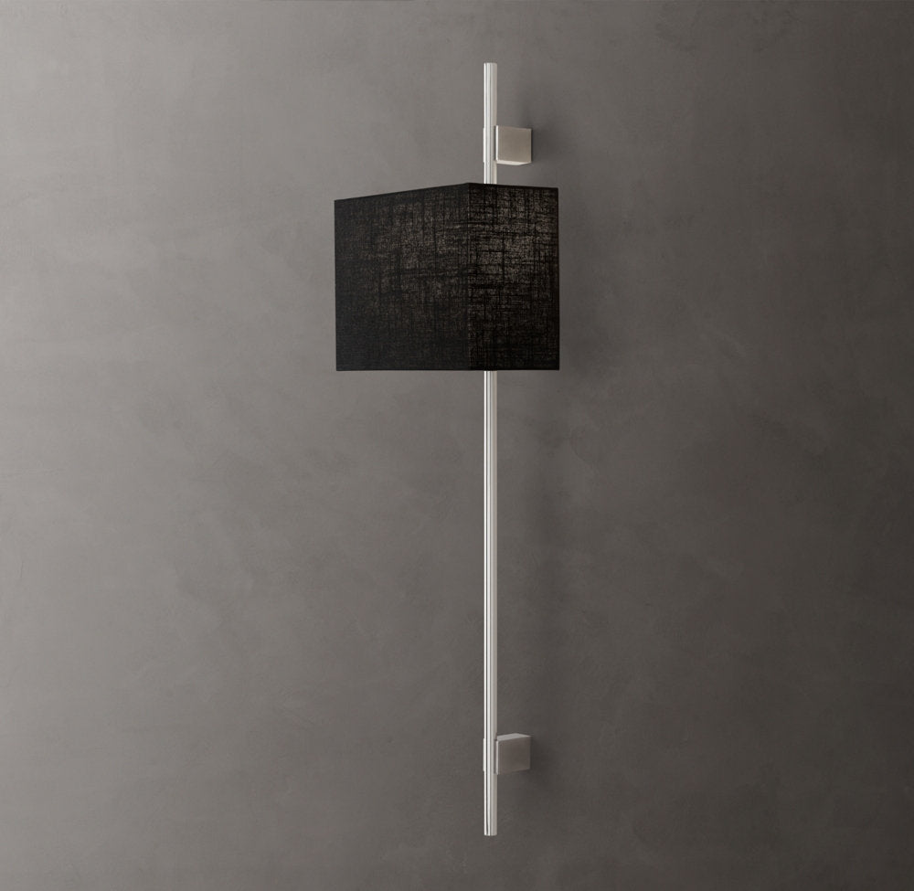 Vela Round Bar Sconce - Rectangular Shade