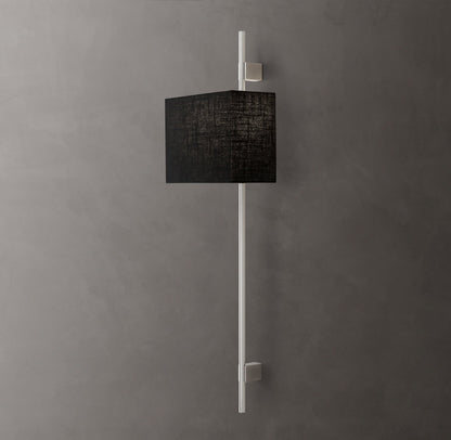 Vela Round Bar Sconce - Rectangular Shade