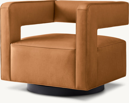 Drew Leather Swivel Chair