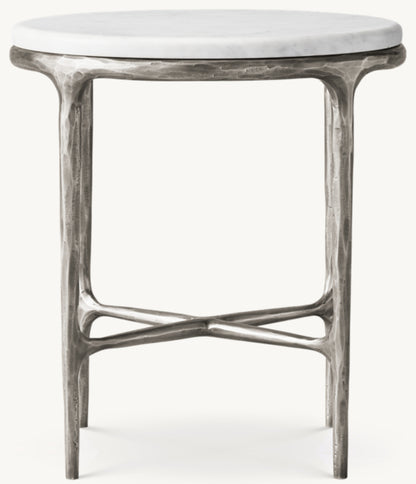 Thaddeus Marble Round Bedside Table