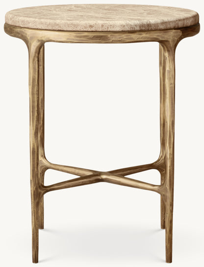 Thaddeus Marble Round Bedside Table
