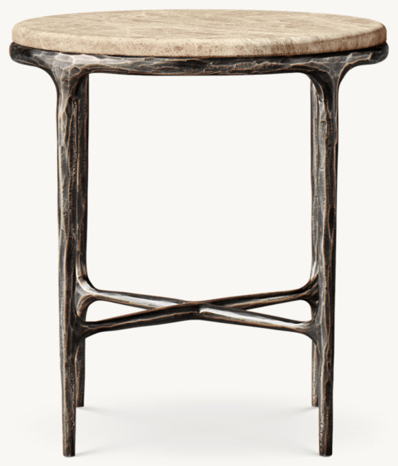 Thaddeus Marble Round Bedside Table