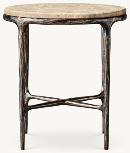 Thaddeus Marble Round Bedside Table