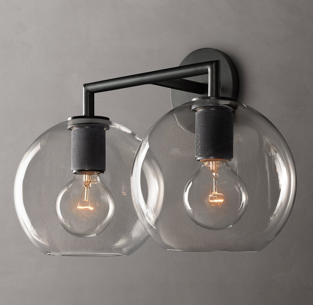 Utilitaire Globe Shade Double Sconce