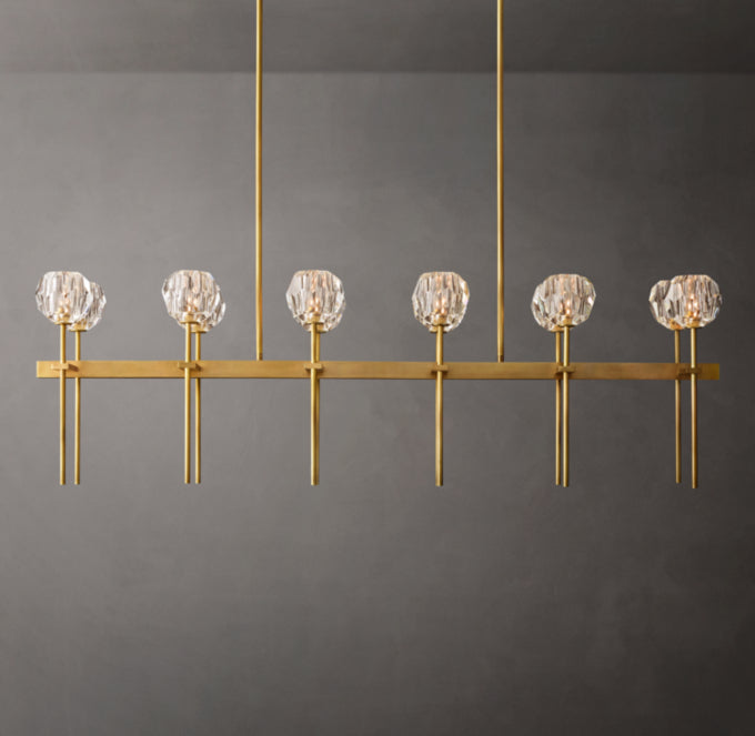 Boule De Cristal Clear Glass Double Linear Chandelier 60"