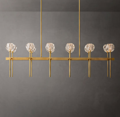 Boule De Cristal Clear Glass Double Linear Chandelier 60"