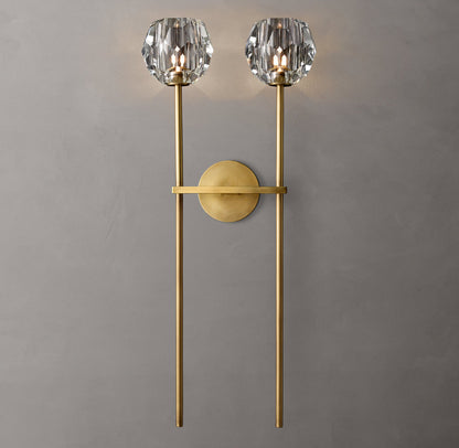Boule De Cristal Clear Glass Grand Double Sconce