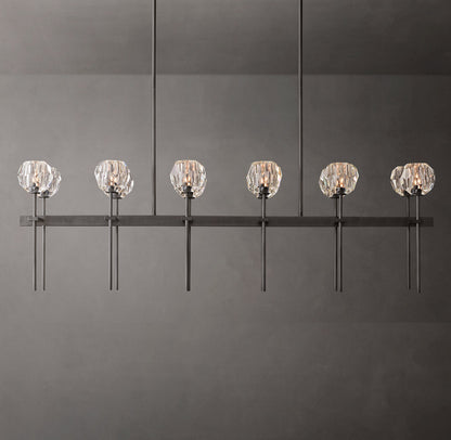 Boule De Cristal Clear Glass Double Linear Chandelier 60"