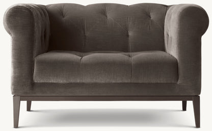 Italia Chesterfield Chair with Tufted Cushion - Metal Base